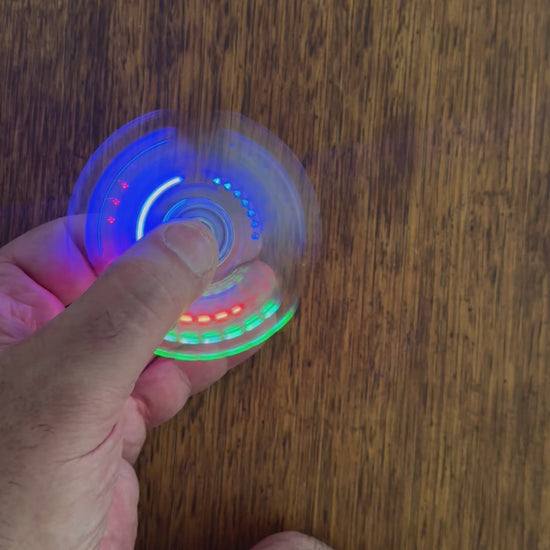 LED luminous transparent flash decompression fidget spinner