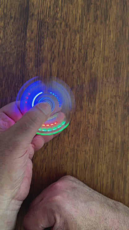 LED luminous transparent flash decompression fidget spinner