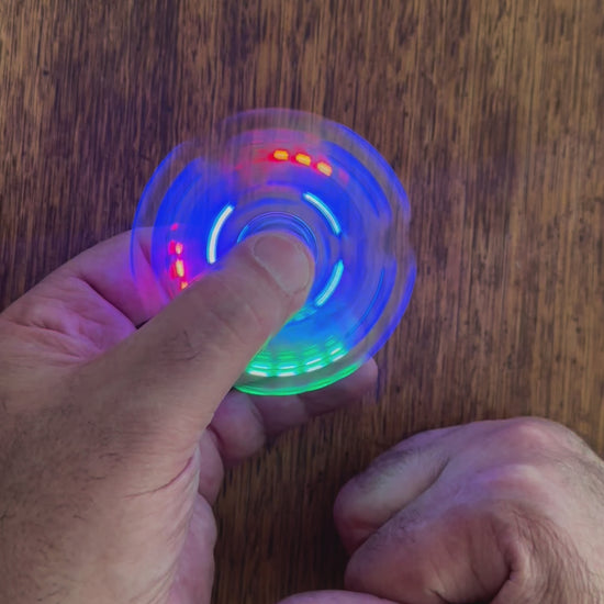 LED luminous transparent flash decompression fidget spinner