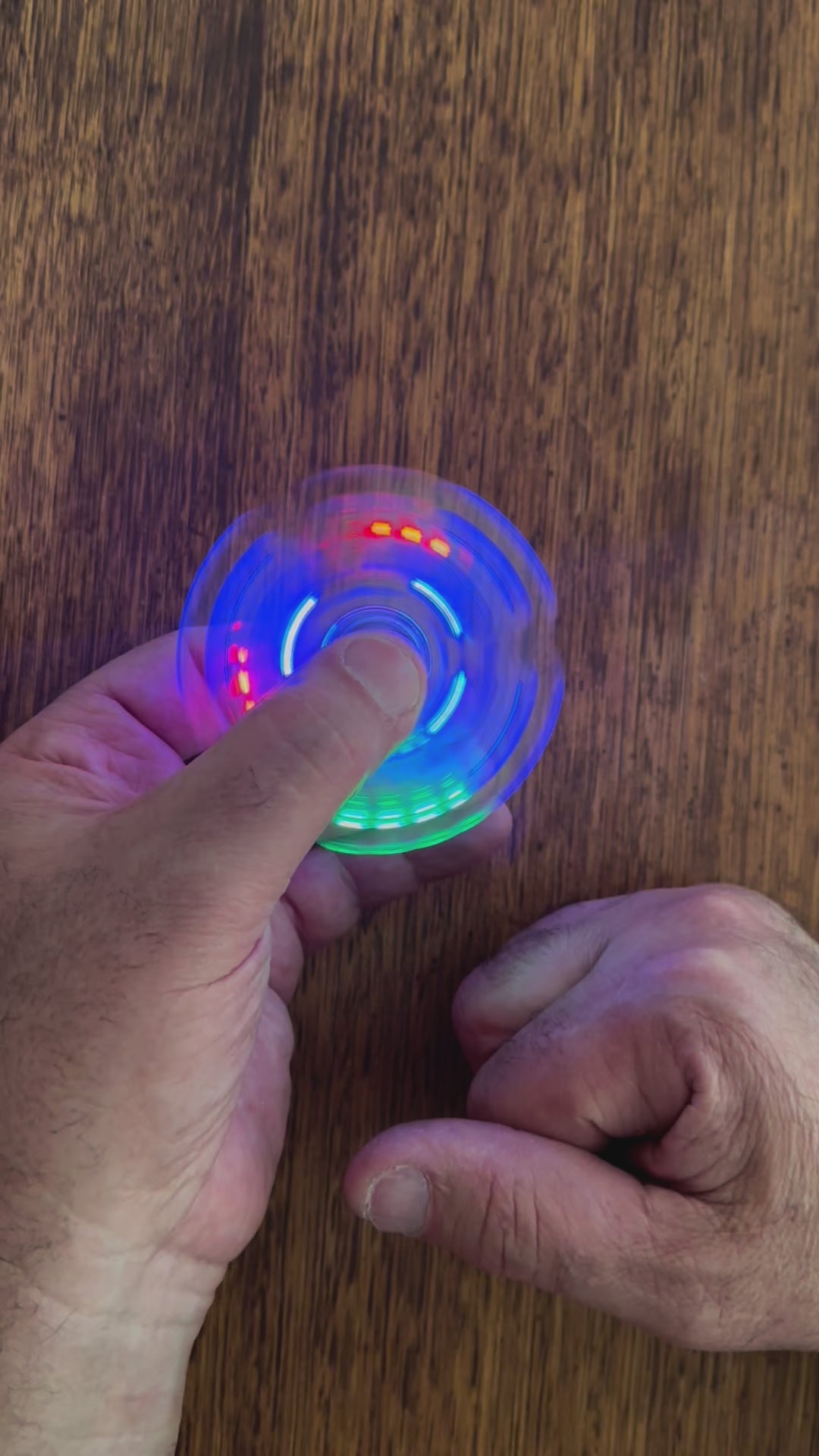 LED luminous transparent flash decompression fidget spinner